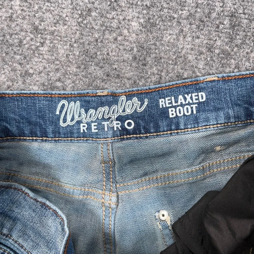 Wrangler Retro Relaxed Boot Jeans Mens 32x36 Blue Denim Cowboy Rodeo Western